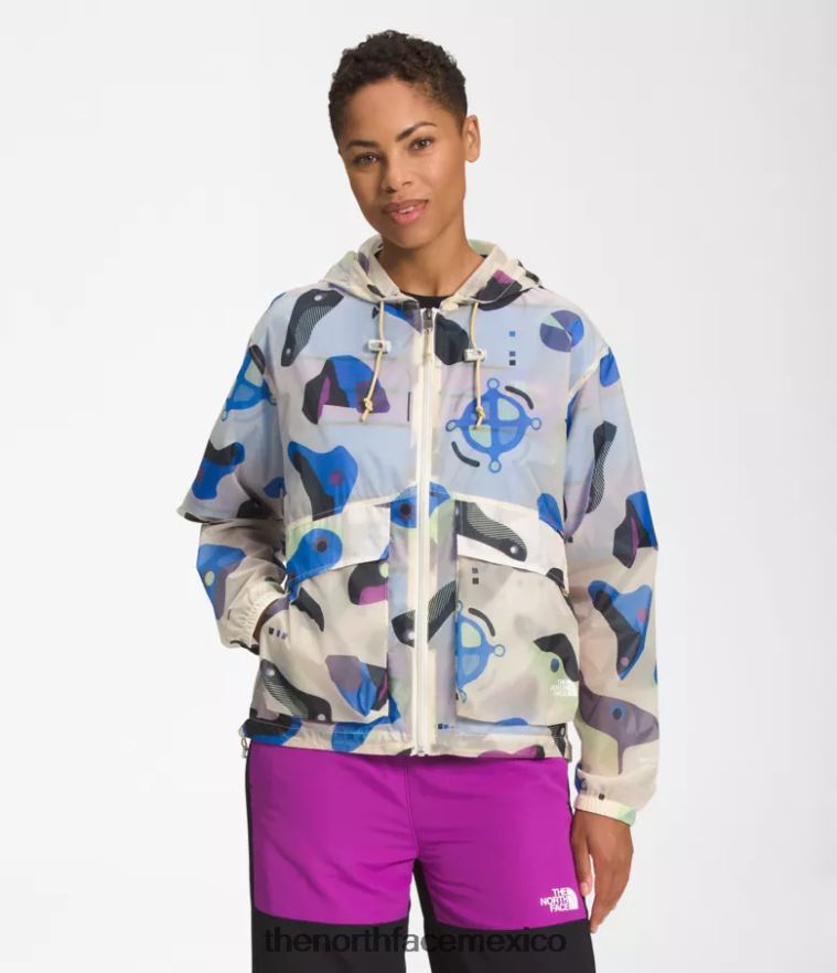 The North Face ropa NFHLJL1230 impresión infográfica gardenia blanca mujer sudadera con capucha m66 translúcida