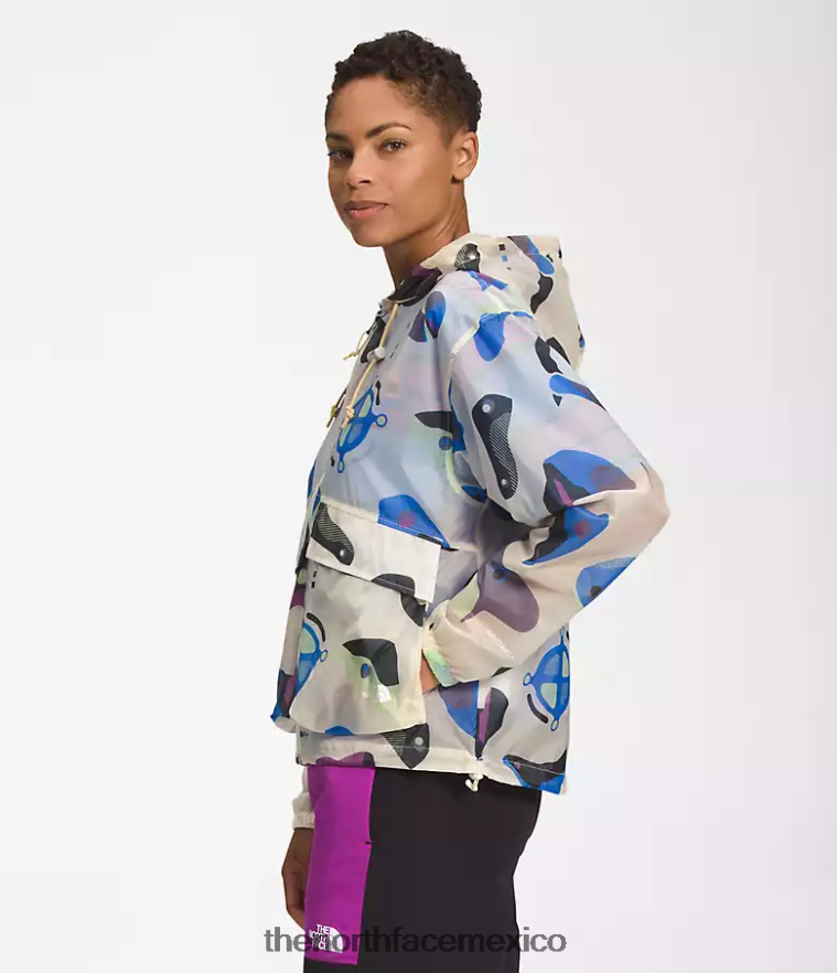 The North Face ropa NFHLJL1230 impresión infográfica gardenia blanca mujer sudadera con capucha m66 translúcida