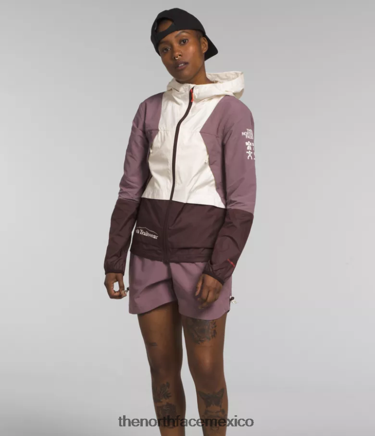 The North Face ropa NFHLJL317 blanco gardenia/gris leonado mujer chaqueta cortavientos trailwear