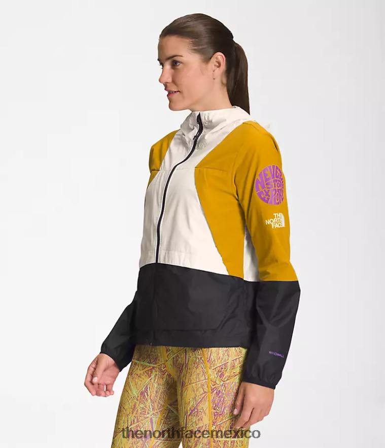 The North Face ropa NFHLJL318 amarillo flechawood/blanco gardenia/negro tnf mujer chaqueta cortavientos trailwear