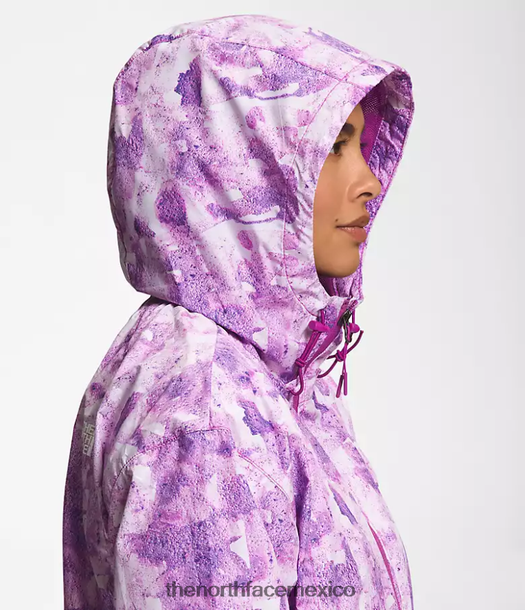 The North Face ropa NFHLJL673 estampado de tinte tonal de flor de cactus púrpura mujer chaqueta hidrenalina 2000-25'' de largo