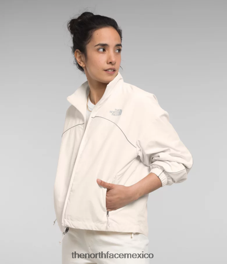 The North Face ropa NFHLJL732 gardenia blanca mujer chaqueta cortavientos con ribetes tek