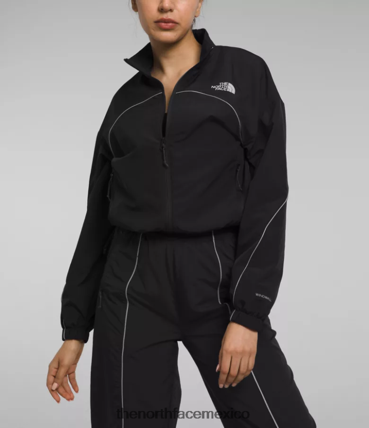 The North Face ropa NFHLJL733 negro mujer chaqueta cortavientos con ribetes tek
