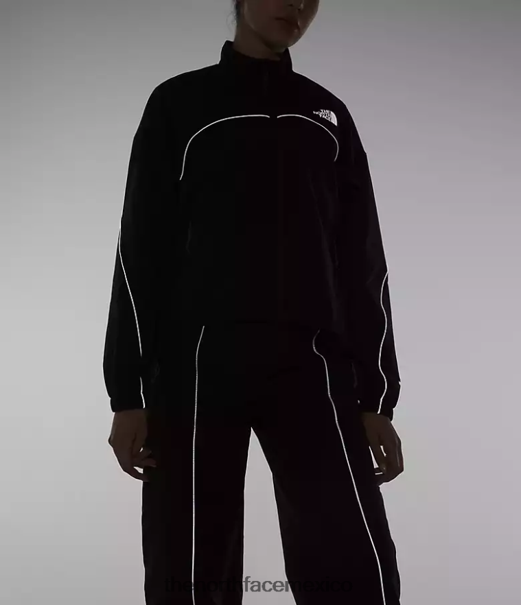 The North Face ropa NFHLJL733 negro mujer chaqueta cortavientos con ribetes tek