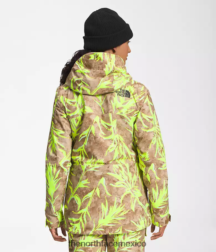 The North Face ropa NFHLJL1175 impresión de pincel de pradera marrón utilitario mujer chaqueta triclimate thermoball eco nieve
