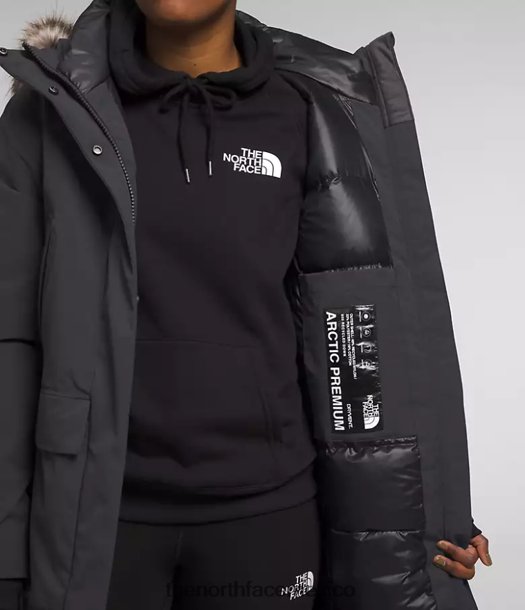 The North Face ropa NFHLJL1314 gris asfalto mujer parka ártica premium