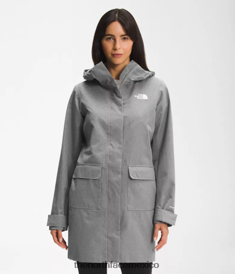 The North Face ropa NFHLJL153 tnf gris medio jaspeado mujer Parka Lluvia City Breeze II
