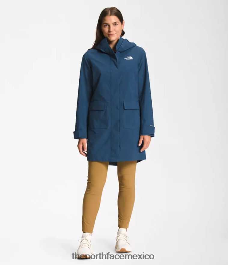 The North Face ropa NFHLJL156 azul sombreado mujer Parka Lluvia City Breeze II