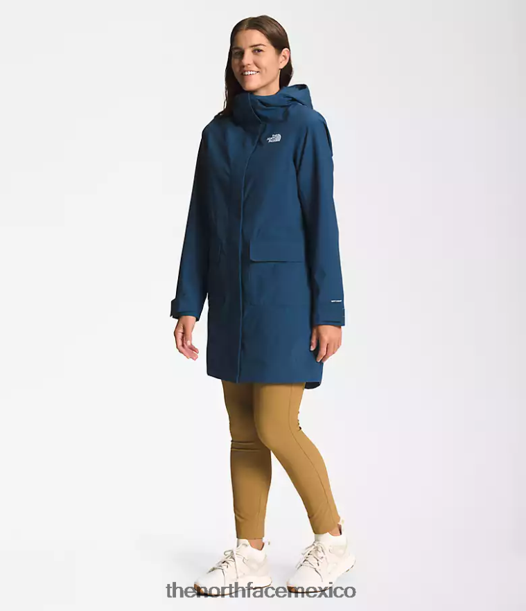 The North Face ropa NFHLJL156 azul sombreado mujer Parka Lluvia City Breeze II