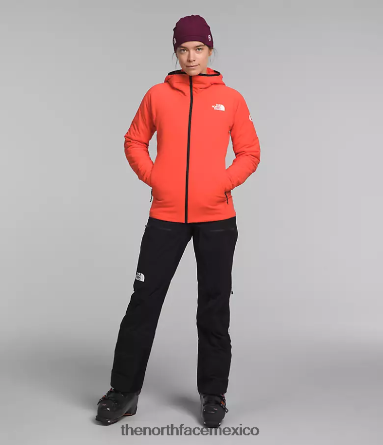The North Face ropa NFHLJL322 naranja radiante mujer sudadera con capucha híbrida casaval de la serie summit