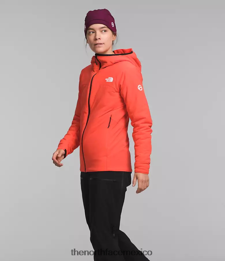 The North Face ropa NFHLJL322 naranja radiante mujer sudadera con capucha híbrida casaval de la serie summit