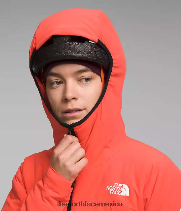 The North Face ropa NFHLJL322 naranja radiante mujer sudadera con capucha híbrida casaval de la serie summit