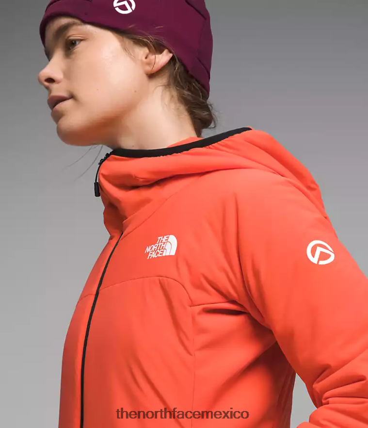 The North Face ropa NFHLJL322 naranja radiante mujer sudadera con capucha híbrida casaval de la serie summit