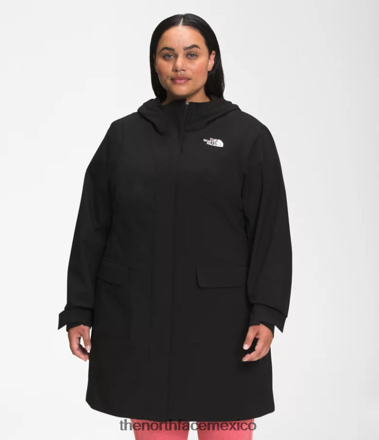 The North Face ropa NFHLJL1087 negro mujer plus parka lluvia brisa de la ciudad ii