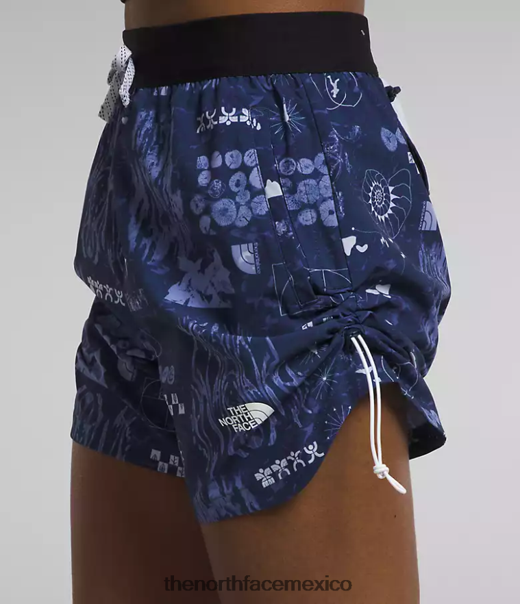 The North Face ropa NFHLJL625 estampado remix de naturaleza en azul marino de la cumbre mujer pantalones cortos trailwear okt