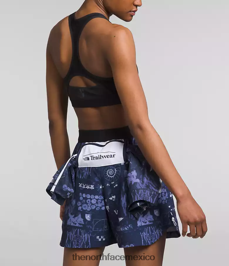 The North Face ropa NFHLJL625 estampado remix de naturaleza en azul marino de la cumbre mujer pantalones cortos trailwear okt