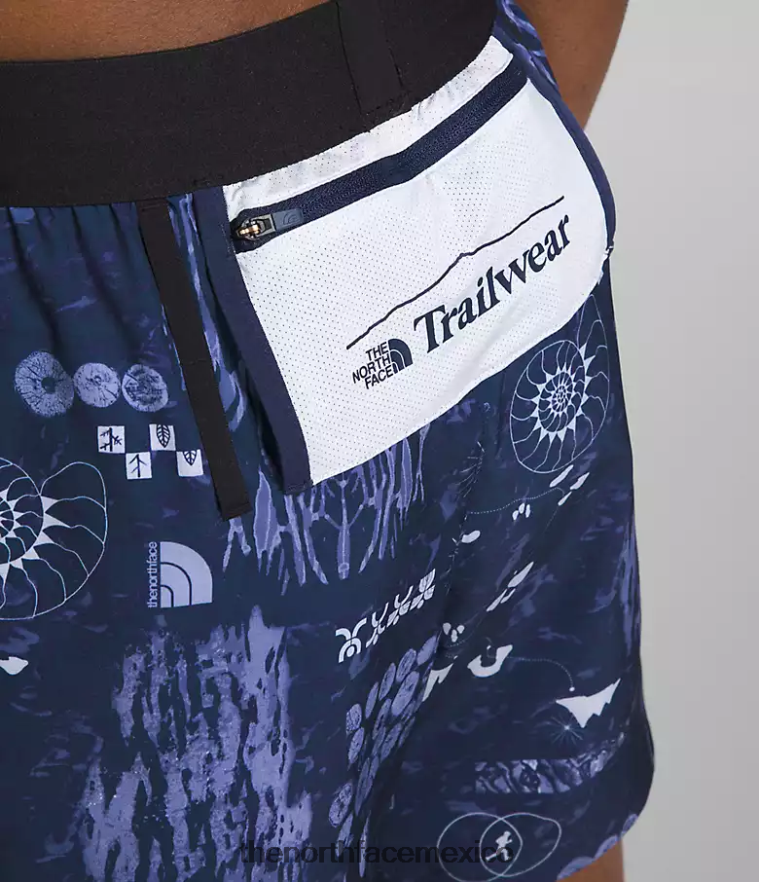 The North Face ropa NFHLJL625 estampado remix de naturaleza en azul marino de la cumbre mujer pantalones cortos trailwear okt