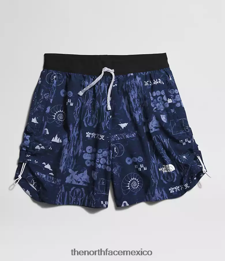 The North Face ropa NFHLJL625 estampado remix de naturaleza en azul marino de la cumbre mujer pantalones cortos trailwear okt
