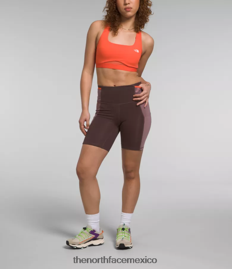 The North Face ropa NFHLJL903 marrón carbón/gris leonado mujer pantalones cortos de ciclismo trailwear qtm