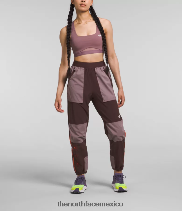 The North Face ropa NFHLJL853 marrón carbón/gris leonado mujer joggers trailwear okt flash