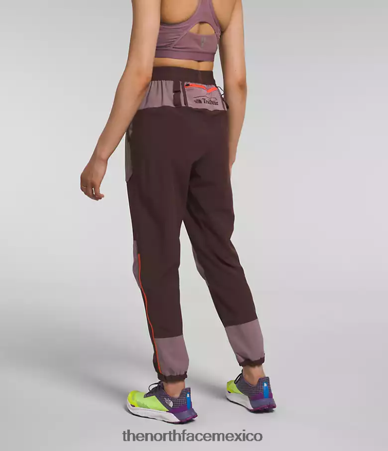 The North Face ropa NFHLJL853 marrón carbón/gris leonado mujer joggers trailwear okt flash
