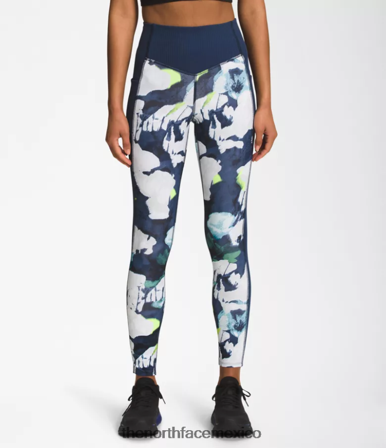 The North Face ropa NFHLJL384 estampado floral abstracto azul marino smmt mujer medias con bolsillo Dune Sky
