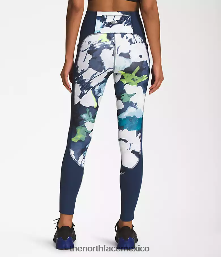 The North Face ropa NFHLJL384 estampado floral abstracto azul marino smmt mujer medias con bolsillo Dune Sky