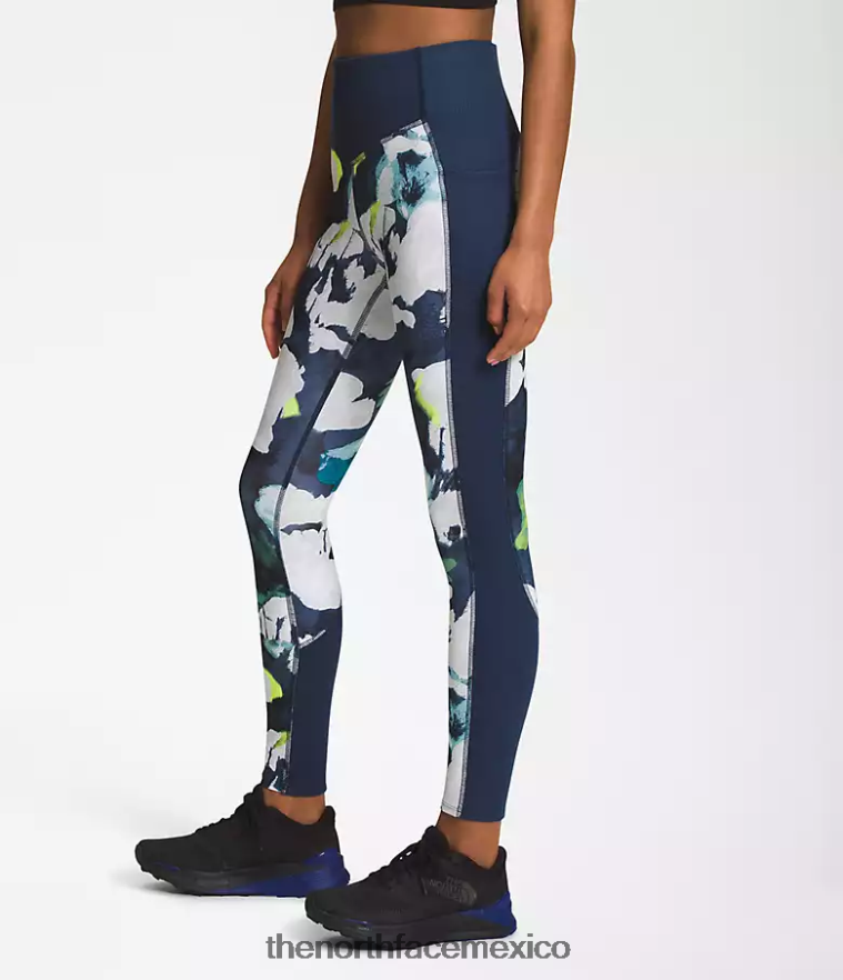 The North Face ropa NFHLJL384 estampado floral abstracto azul marino smmt mujer medias con bolsillo Dune Sky