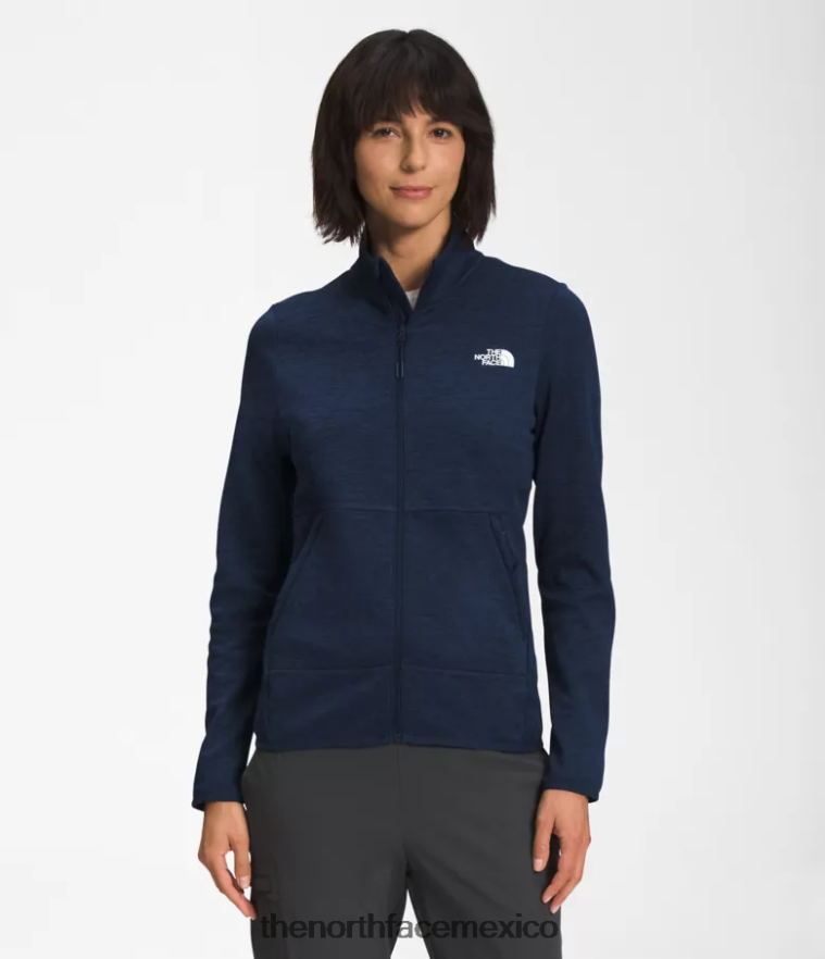 The North Face ropa NFHLJL378 azul marino cumbre jaspeado oscuro mujer Canyonlands con cremallera completa