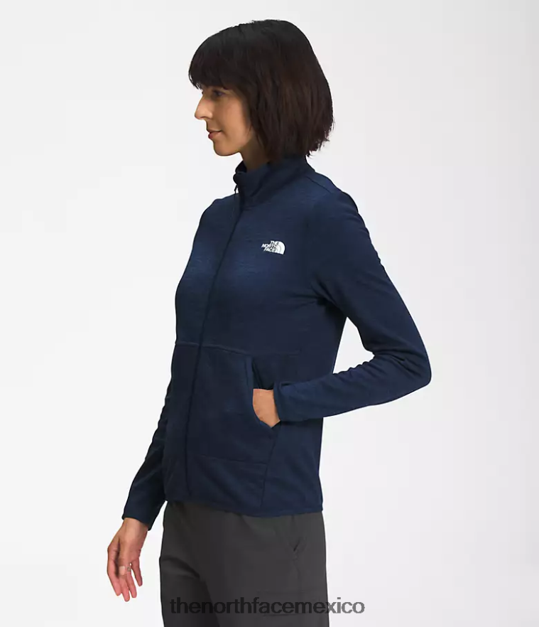 The North Face ropa NFHLJL378 azul marino cumbre jaspeado oscuro mujer Canyonlands con cremallera completa