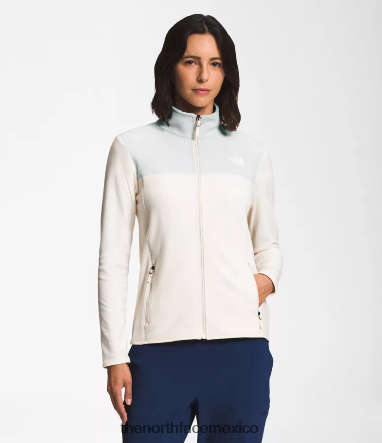 The North Face ropa NFHLJL620 gris estaño/blanco gardenia mujer chaqueta tka glacier con cremallera completa