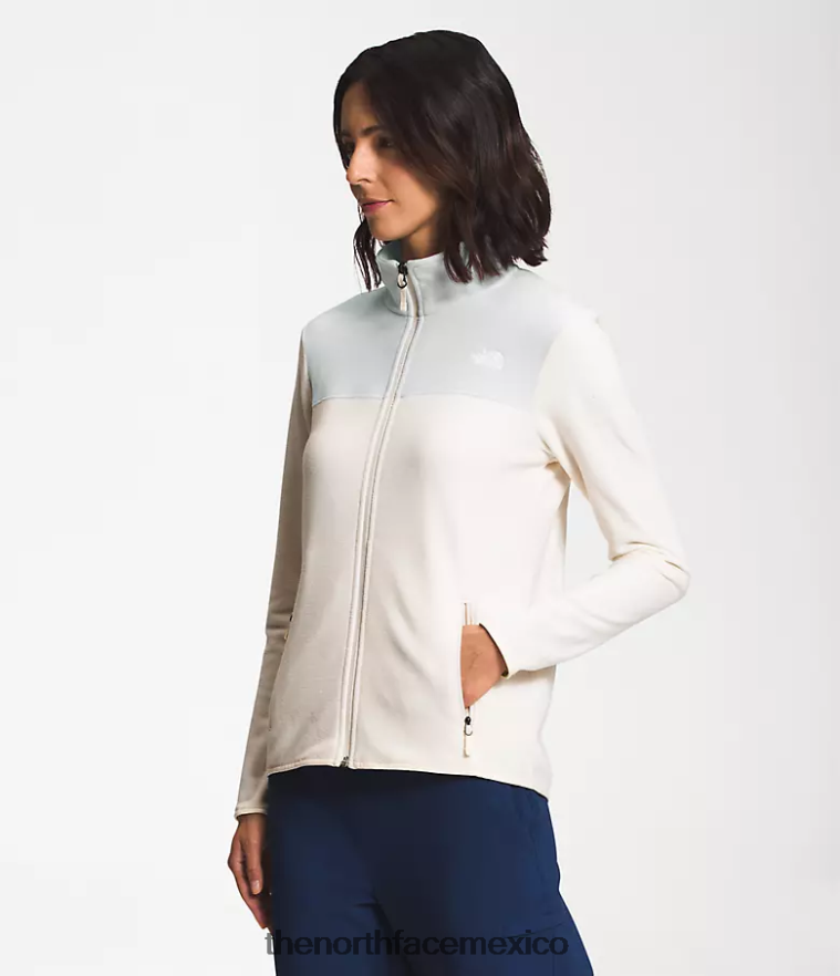The North Face ropa NFHLJL620 gris estaño/blanco gardenia mujer chaqueta tka glacier con cremallera completa