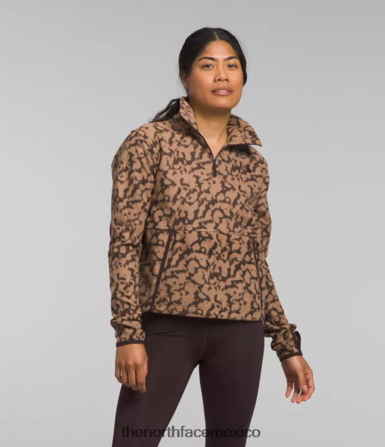 The North Face ropa NFHLJL159 estampado de tinte gráfico de mantequilla de almendras mujer Alpine Polartec 100 - capucha con cremallera