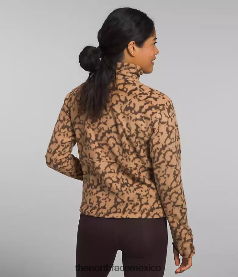 The North Face ropa NFHLJL159 estampado de tinte gráfico de mantequilla de almendras mujer Alpine Polartec 100 - capucha con cremallera