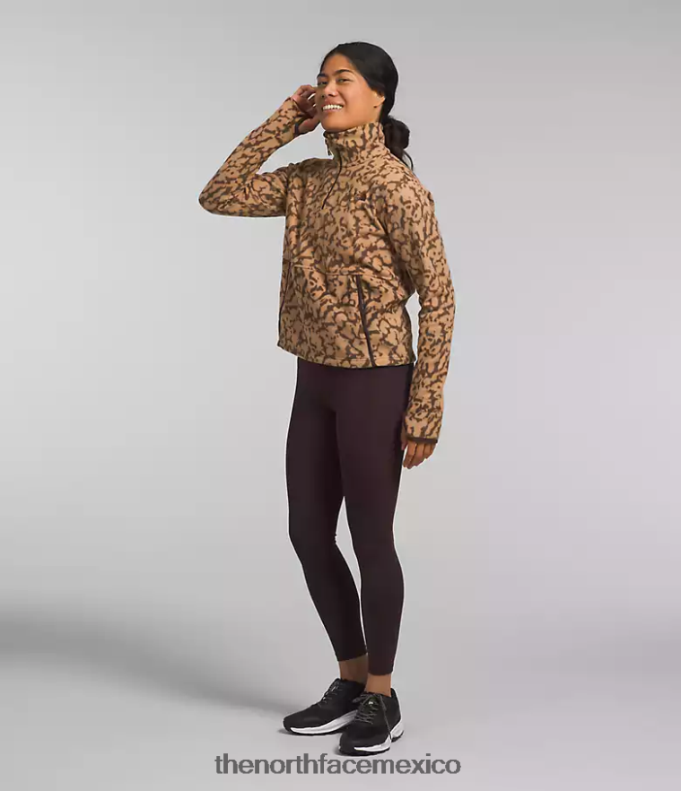 The North Face ropa NFHLJL159 estampado de tinte gráfico de mantequilla de almendras mujer Alpine Polartec 100 - capucha con cremallera