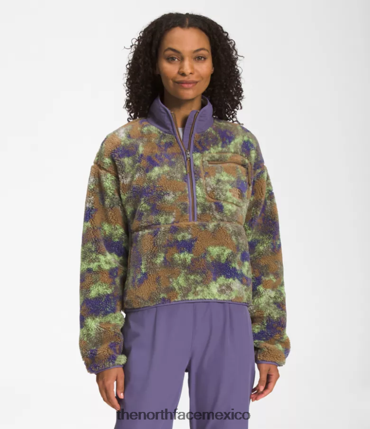 The North Face ropa NFHLJL806 estampado camp punteado en marrón utilitario mujer jersey de pelo extremo