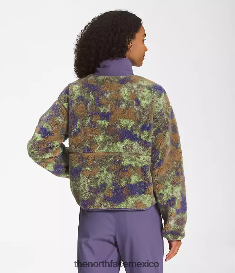 The North Face ropa NFHLJL806 estampado camp punteado en marrón utilitario mujer jersey de pelo extremo