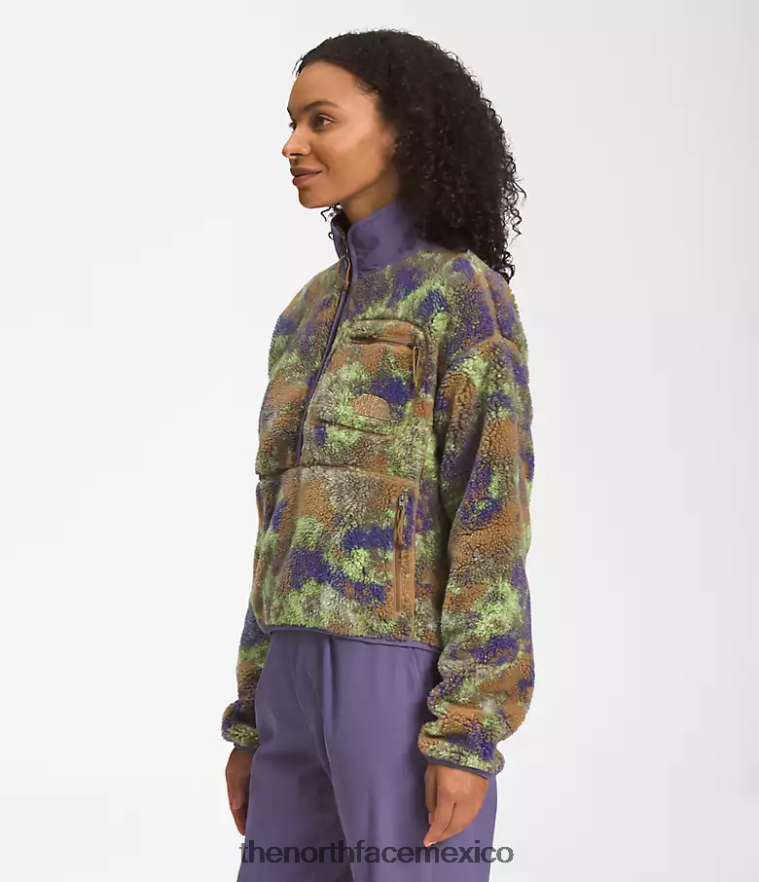 The North Face ropa NFHLJL806 estampado camp punteado en marrón utilitario mujer jersey de pelo extremo