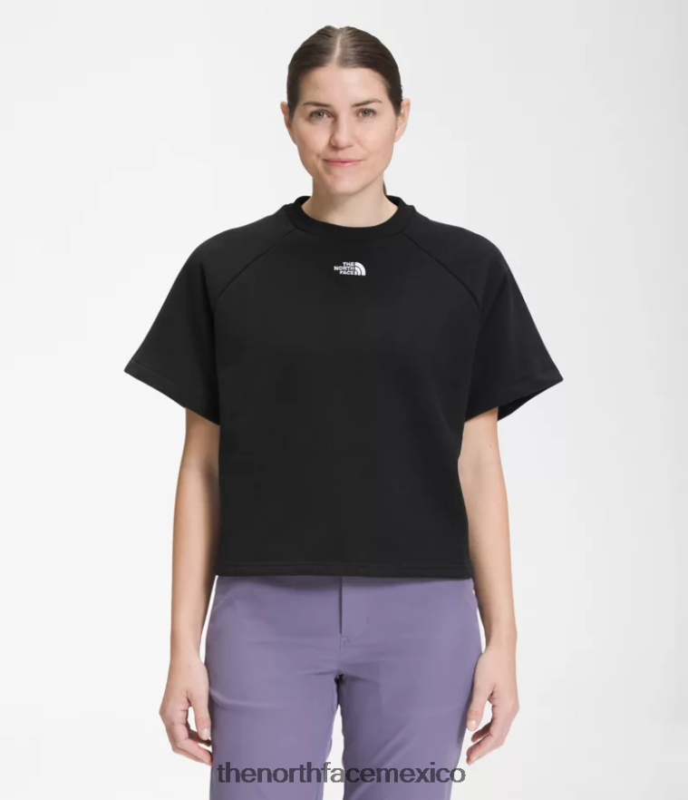 The North Face ropa NFHLJL1021 negro mujer tripulación de polar de fieltro de manga corta