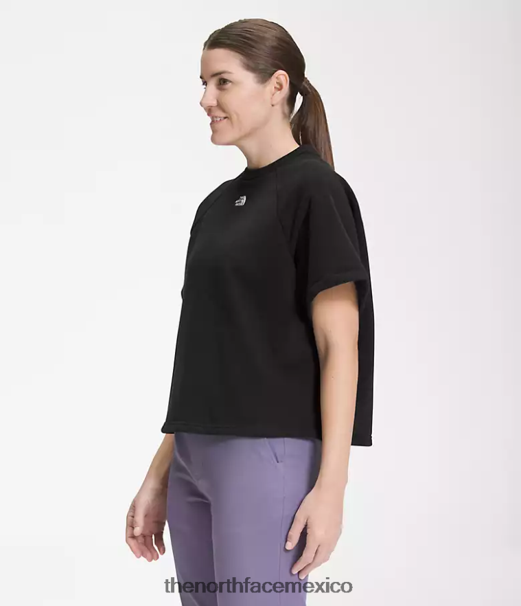 The North Face ropa NFHLJL1021 negro mujer tripulación de polar de fieltro de manga corta