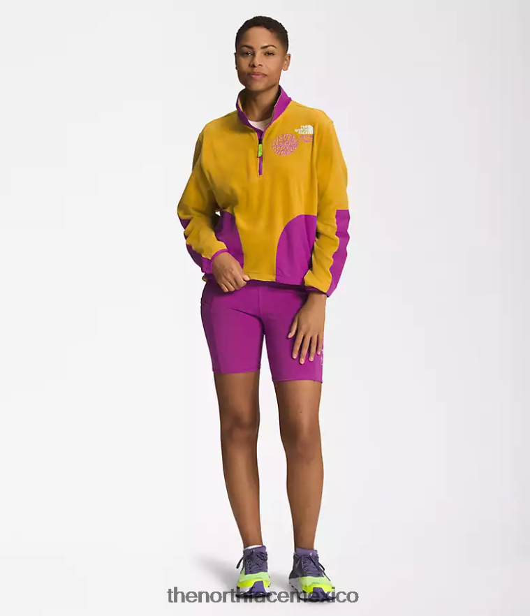 The North Face ropa NFHLJL1180 flor de cactus amarilla/púrpura de madera de flecha mujer trailwear fantasía cresta -cremallera