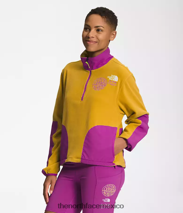 The North Face ropa NFHLJL1180 flor de cactus amarilla/púrpura de madera de flecha mujer trailwear fantasía cresta -cremallera