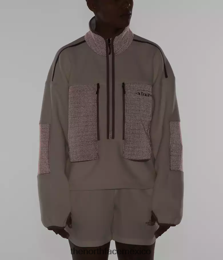 The North Face ropa NFHLJL54 blanco gardenia/gris leonado mujer trailwear fantasía ridge flash -zip