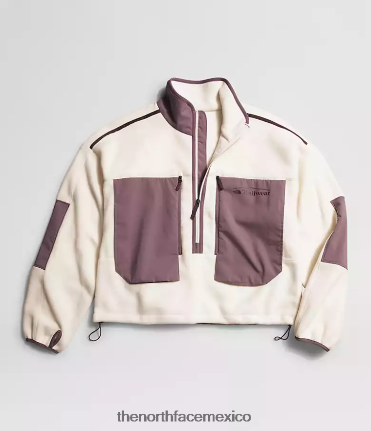 The North Face ropa NFHLJL54 blanco gardenia/gris leonado mujer trailwear fantasía ridge flash -zip