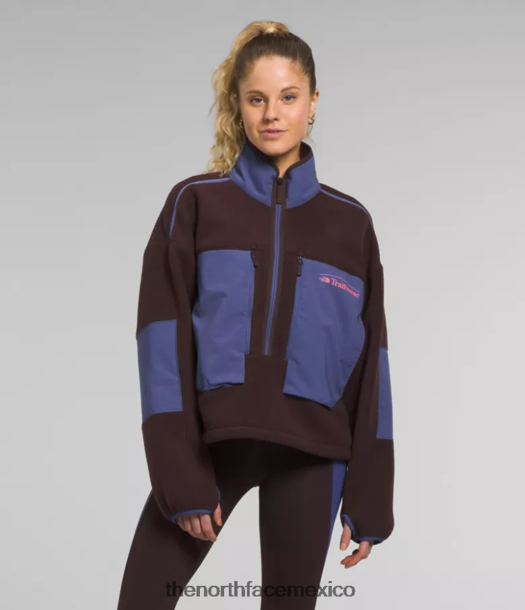 The North Face ropa NFHLJL55 marrón carbón/azul cueva mujer trailwear fantasía ridge flash -zip