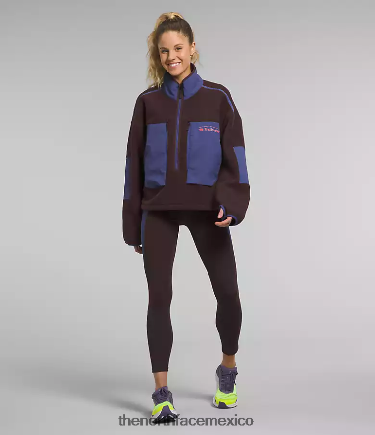 The North Face ropa NFHLJL55 marrón carbón/azul cueva mujer trailwear fantasía ridge flash -zip