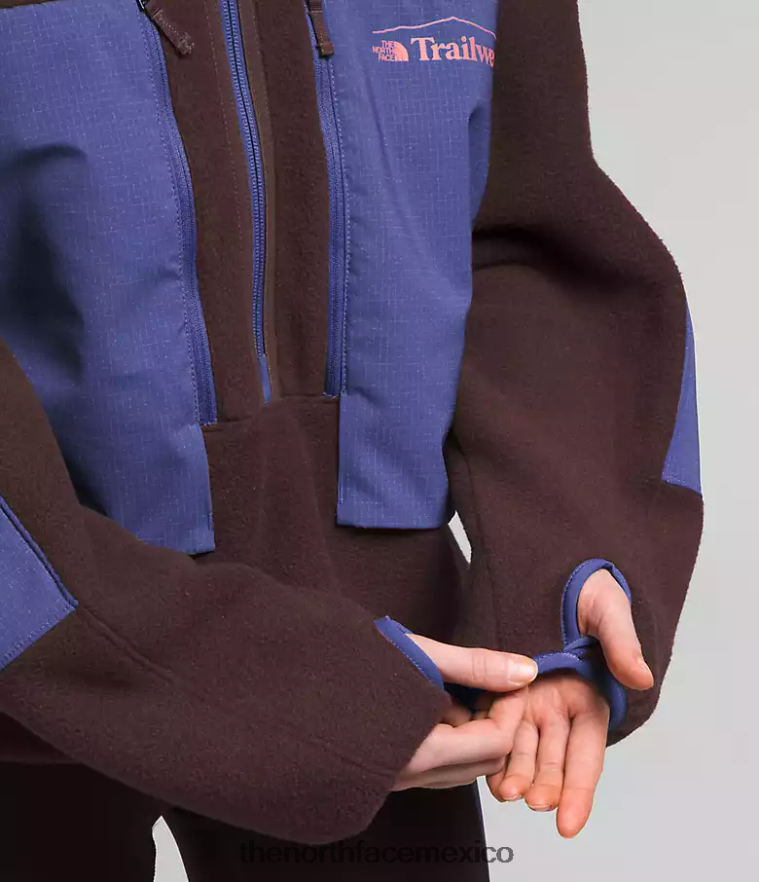 The North Face ropa NFHLJL55 marrón carbón/azul cueva mujer trailwear fantasía ridge flash -zip