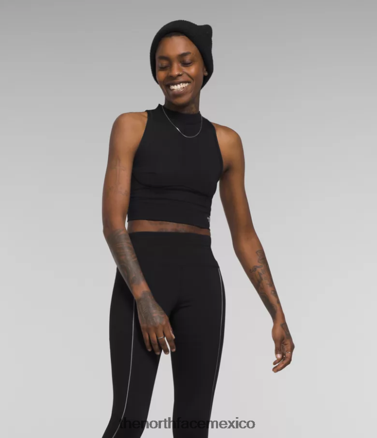 The North Face ropa NFHLJL1053 negro mujer top de punto de canalé