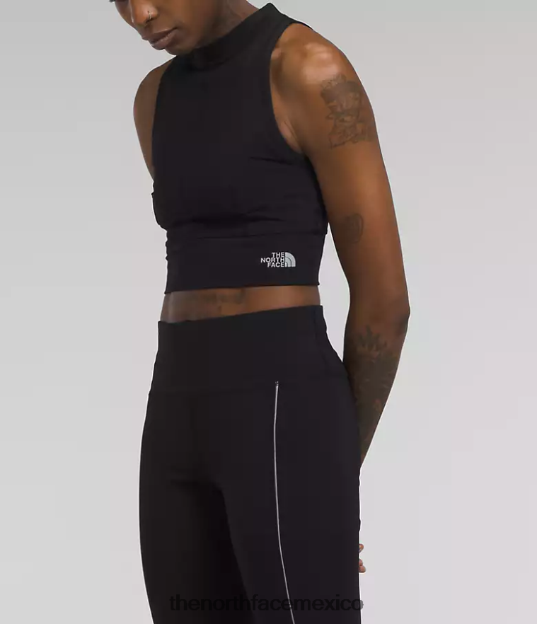 The North Face ropa NFHLJL1053 negro mujer top de punto de canalé