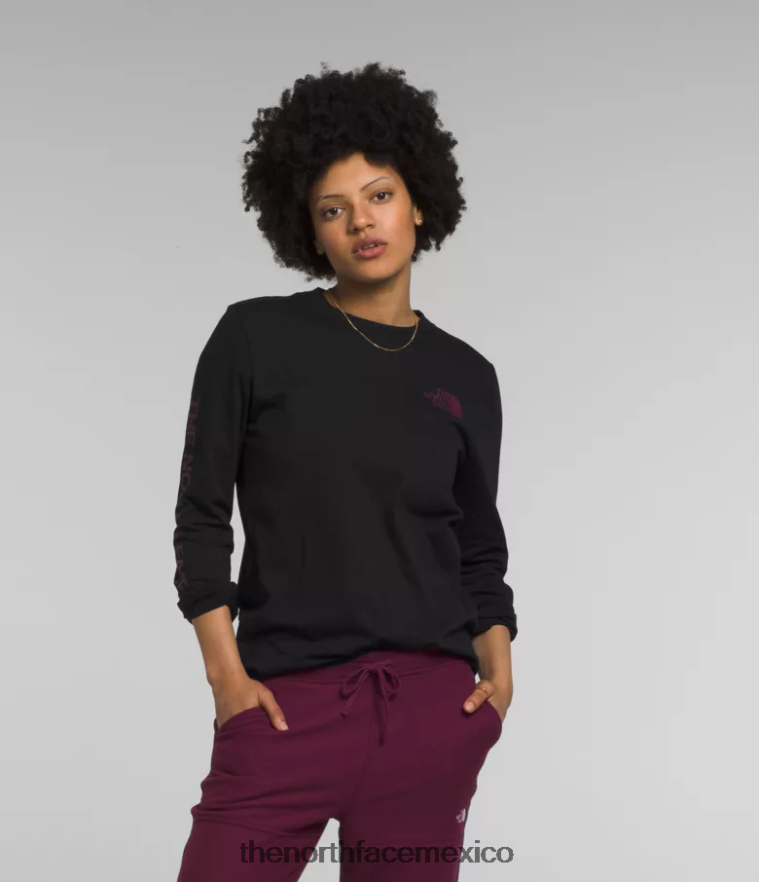 The North Face ropa NFHLJL1094 tnf negro/mora mujer camiseta de manga larga con estampado gráfico